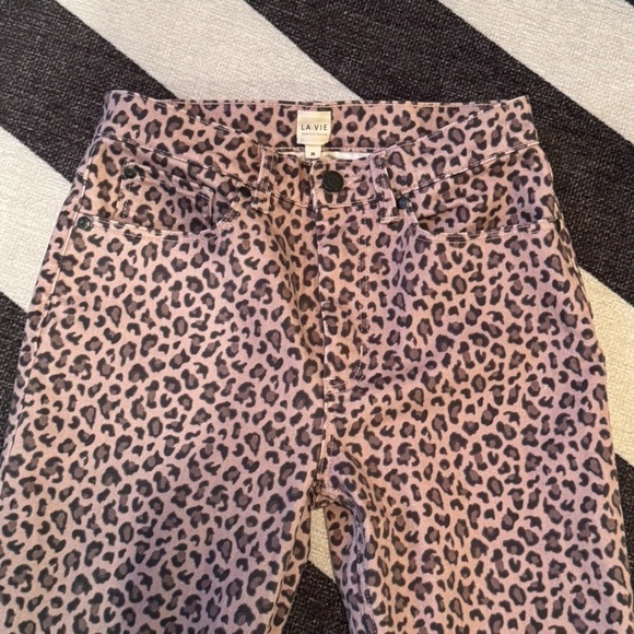 LA VIE REBECCA TAYLOR Ocelot Ines Cheetah Leopard Print Denim Jeans Size 26 VGUC - Picture 4 of 6